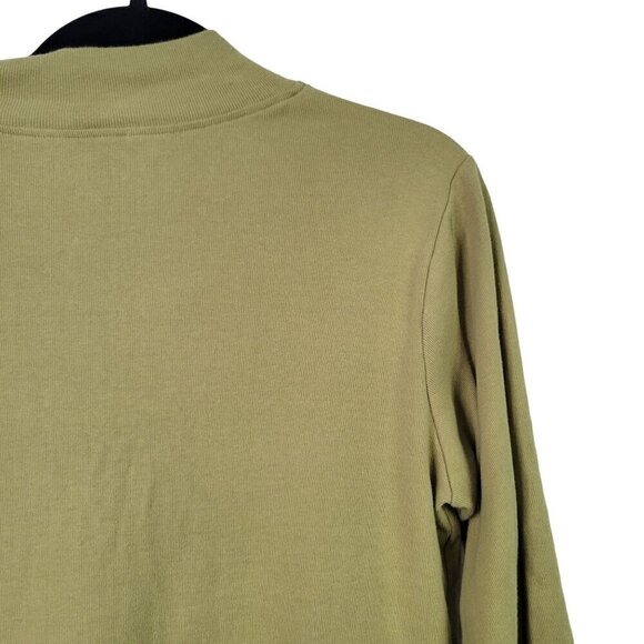 Soft Surroundings 100% Cotton Long Line Snap Closure Bottle Green Cardigan Sz S - Picture 10 of 12